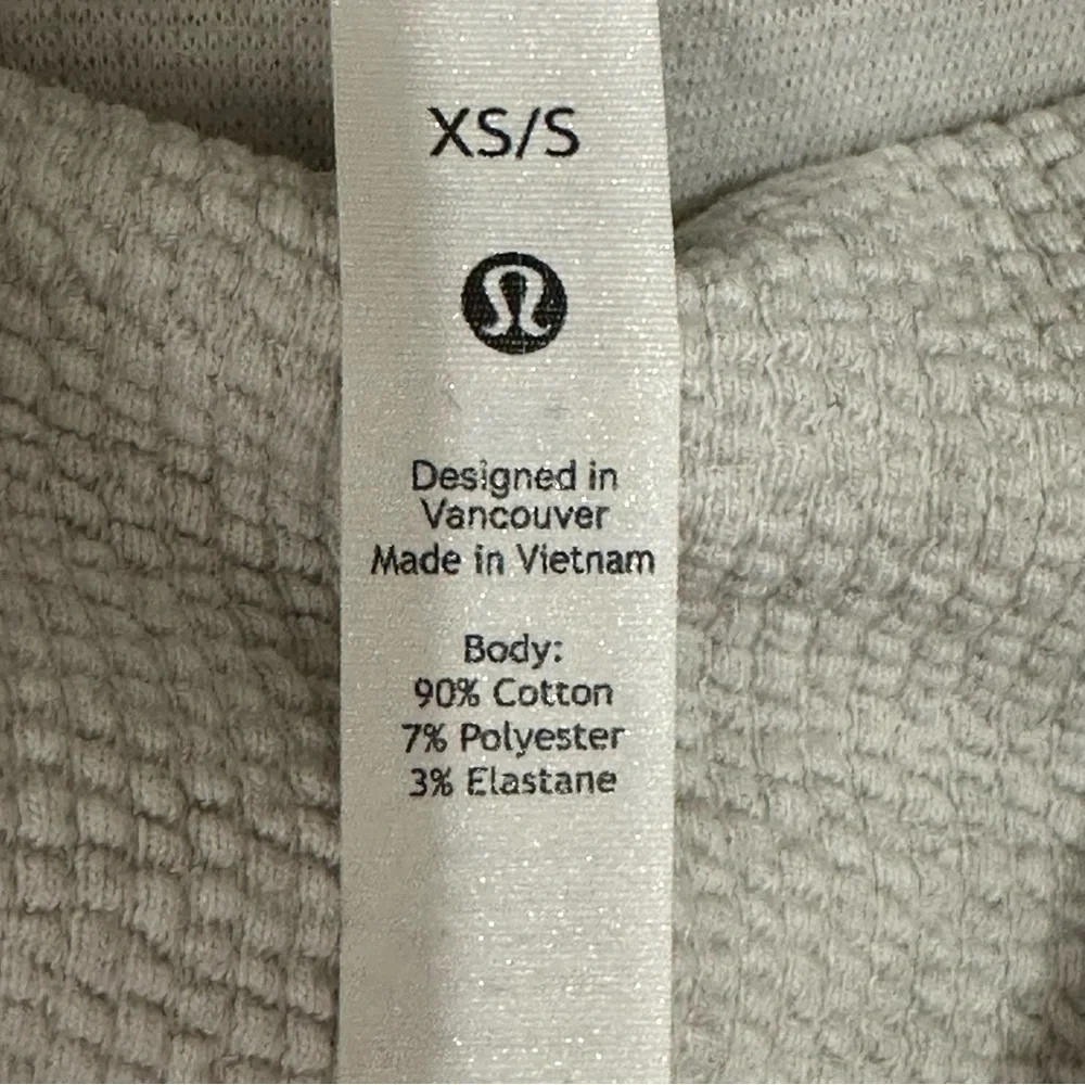 Lululemon Ribbed Funnel Neck Pullover Heathered‎ White Opal Size Xs/S